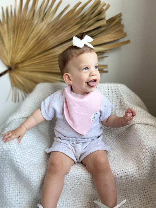 Dribble bib baby bibs white peachy floral design baby bib