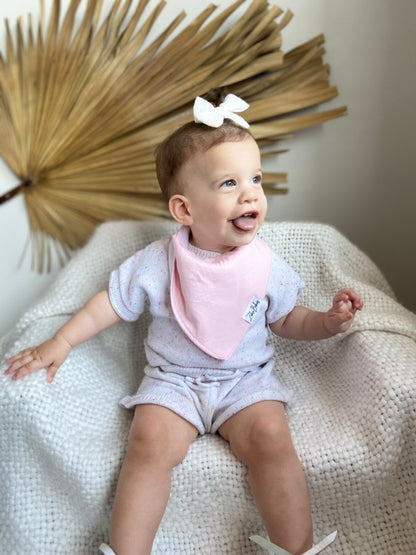 Dribble bib baby bibs white peachy floral design baby bib