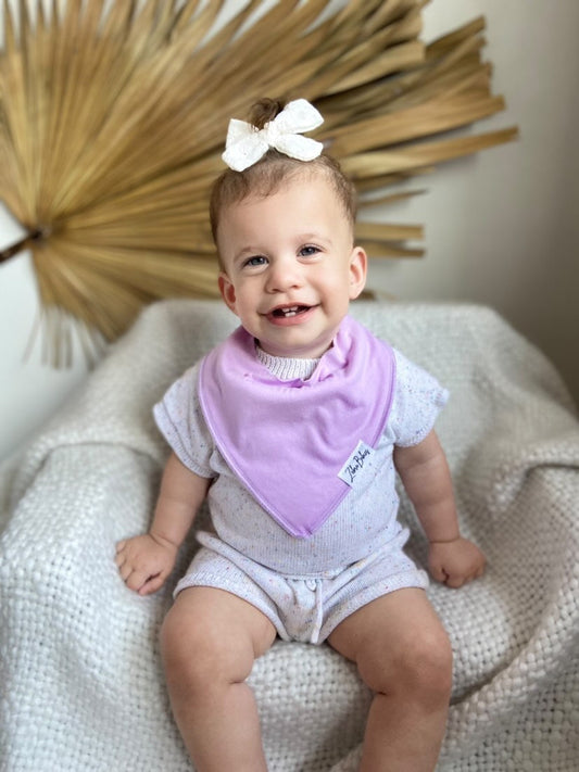 Dribble bib baby bibs white peachy floral design baby bib