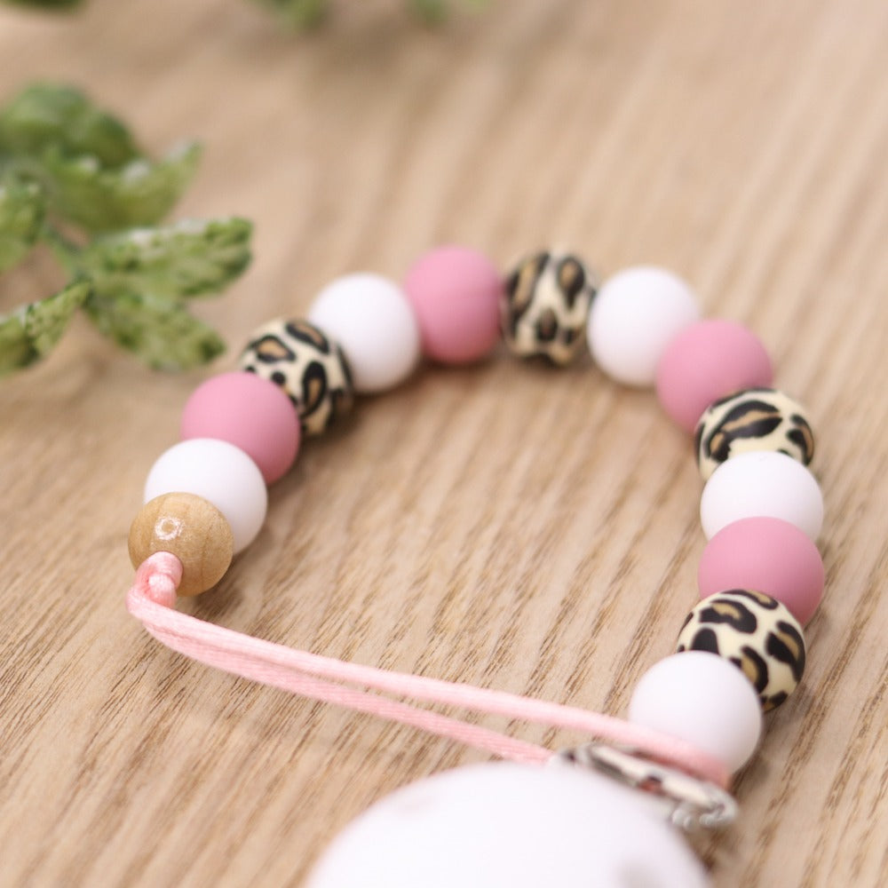 Dummy Chain Silicone Leopard Vintage Blush