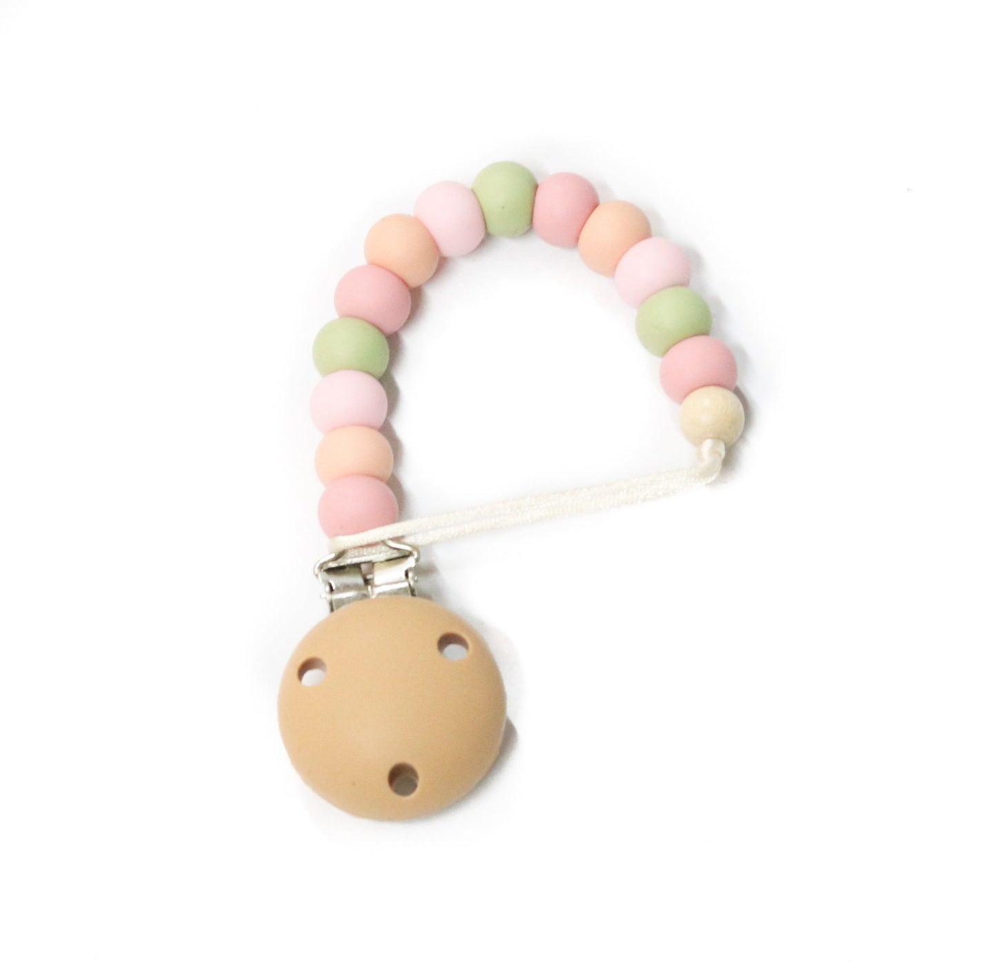 Dummy Clip Silicone Dummy Clip - Vintage Rose, Pink, Peach & Lint