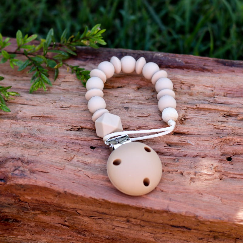 Dummy Clip Silicone Flexi Hexi Oatmeal