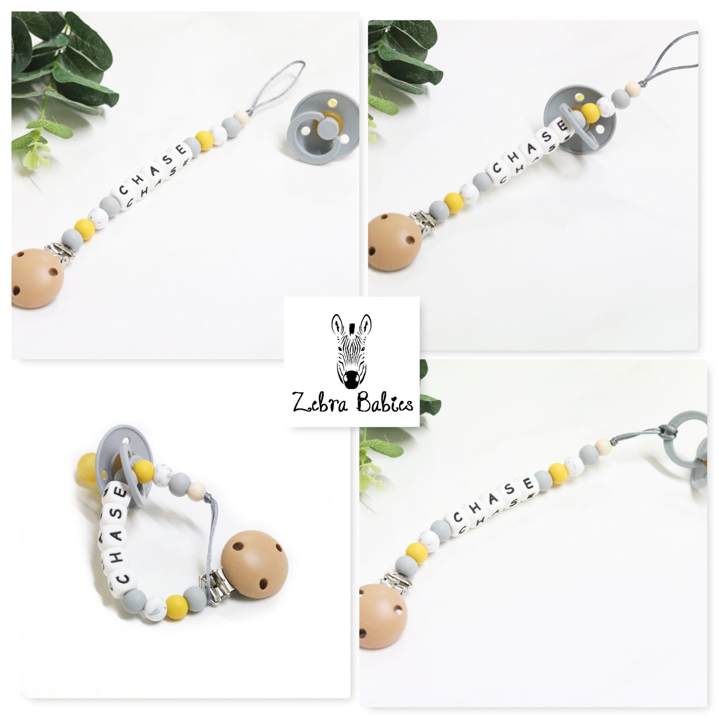 Dummy Clip Silicone Leopard Black & Oatmeal