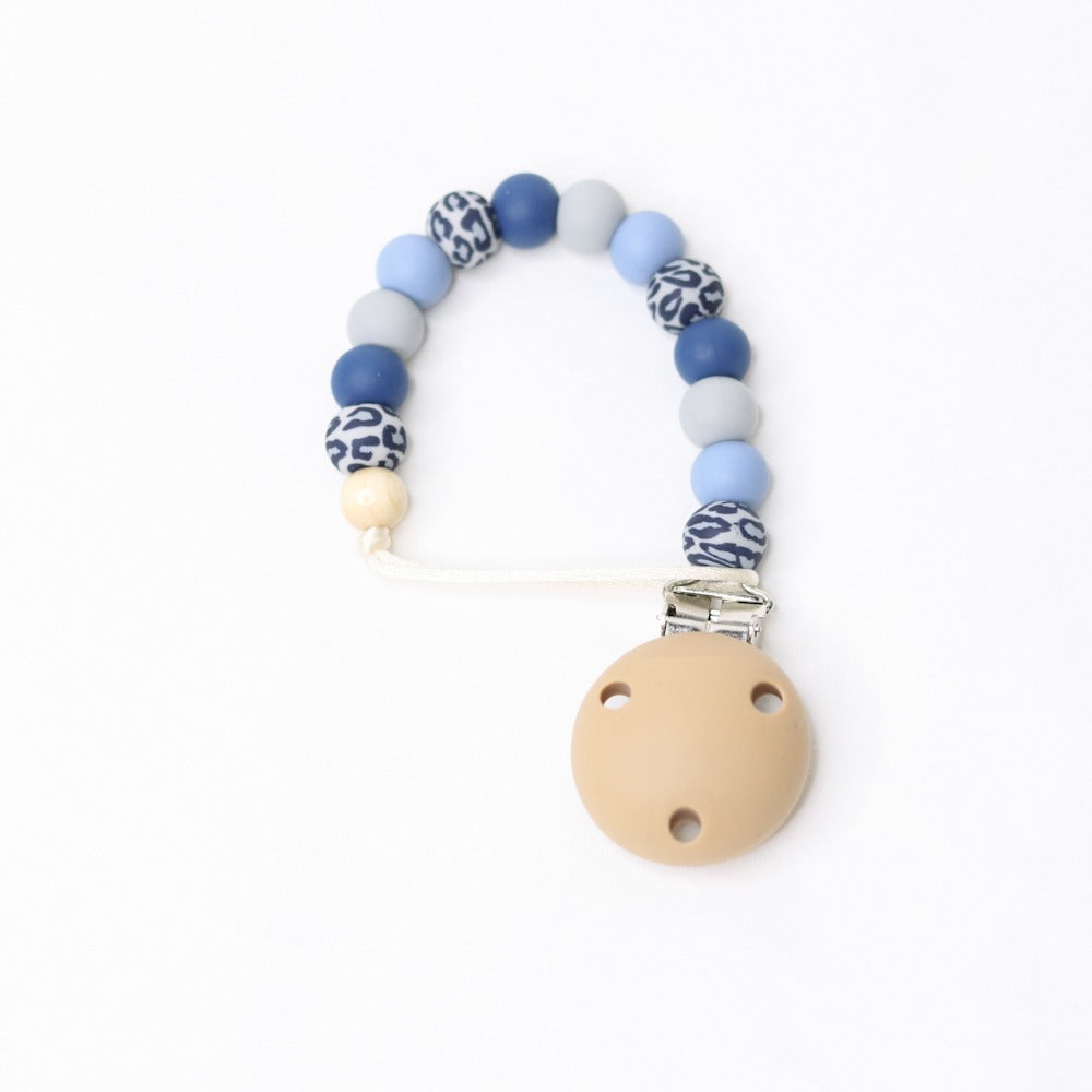 Dummy Clip Silicone Leopard Blue & Grey