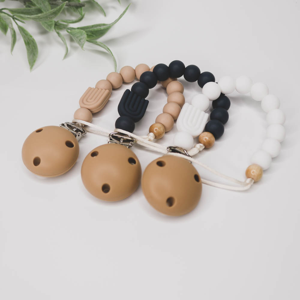 Dummy Chain silicone dummy clip with arch rainbow modern baby