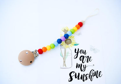 Dummy Clip Silicone Dummy Clip - Rainbow Brights