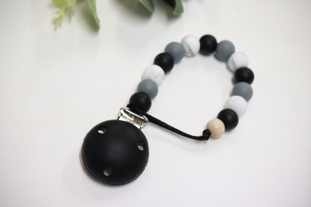 Dummy Clip Silicone Trio Black Dark Grey & Marble
