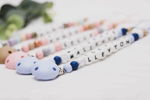 Dummy Clips Silicone Dummy Clips Custom Personalised Name dummy chain Australia