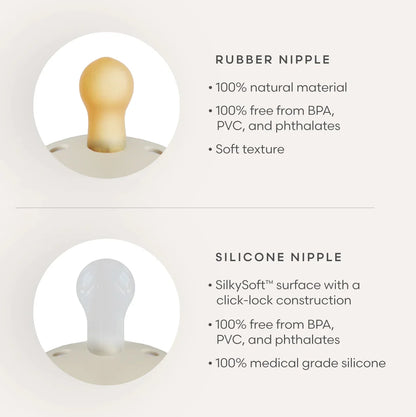 FRIGG DUMMIES The FRIGG dummies line of silicone pacifiers has been thoughtfully designed for your baby's comfort. The outward curve keeps the dummy