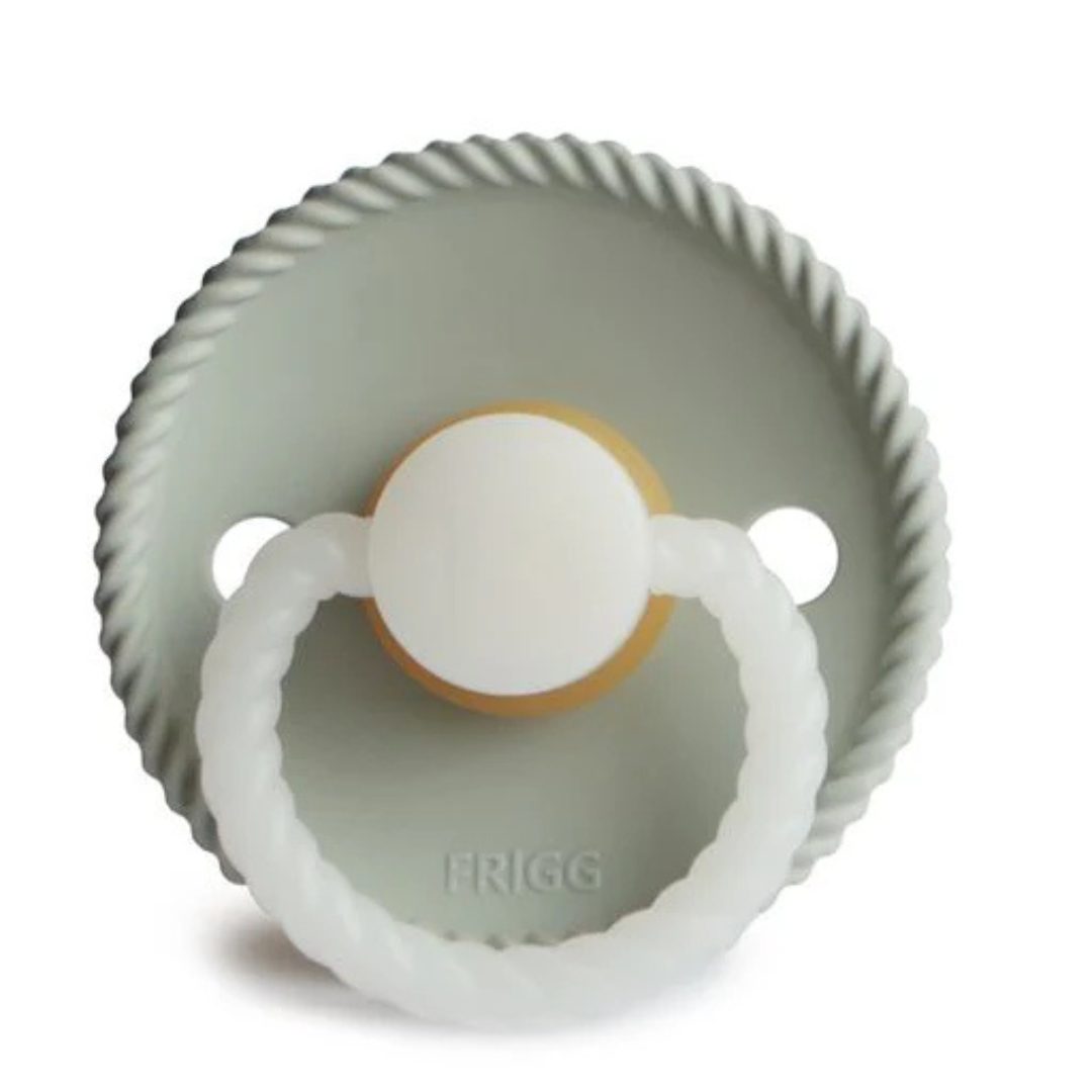 FRIGG Dummies Natural Rubber Latex Pacifier Size 1 2 Pack Rope Sage Night