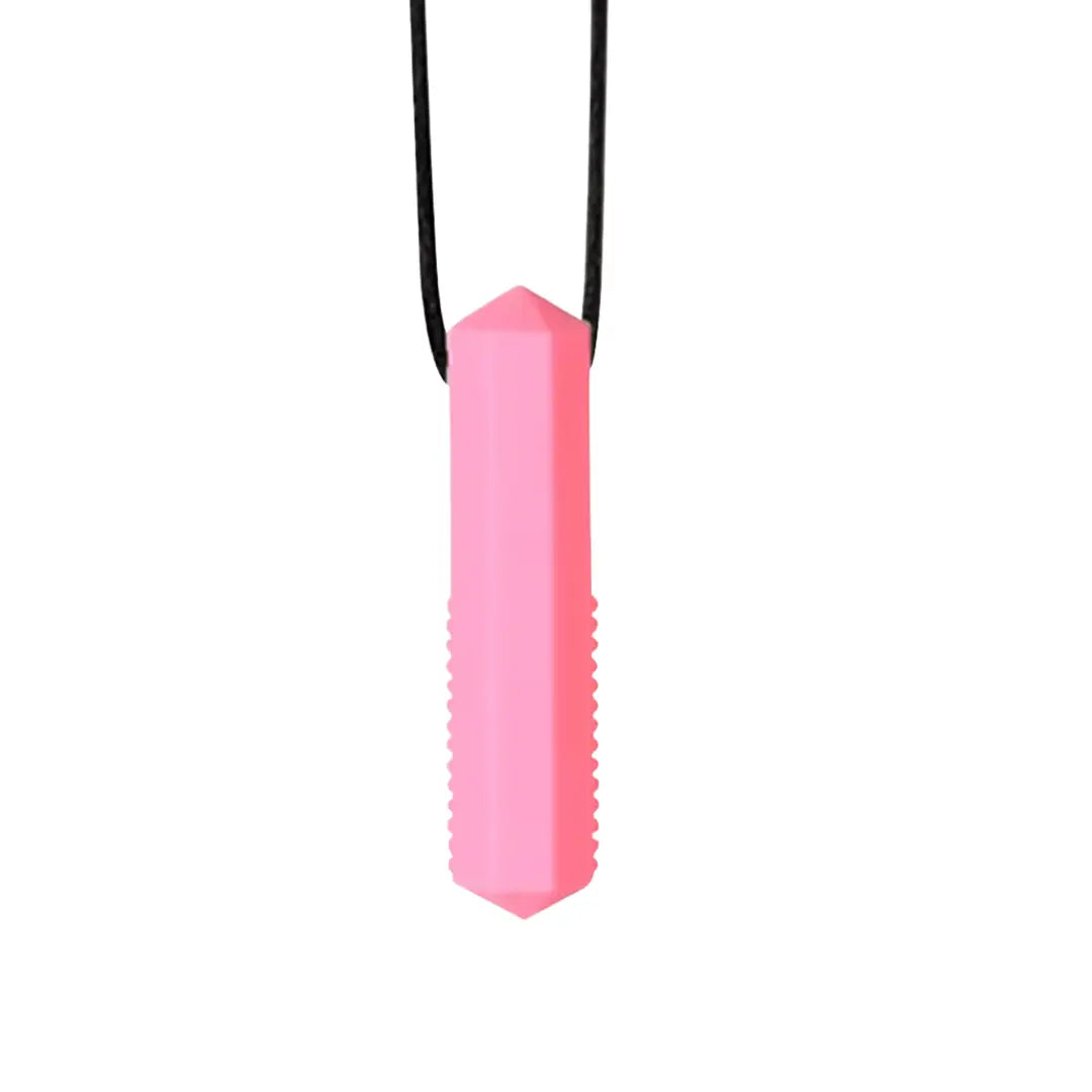 Gem Pendant Silicone Sensory Necklace Pink