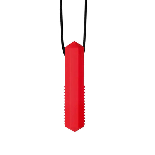 Gem Pendant Silicone Sensory Necklace Red