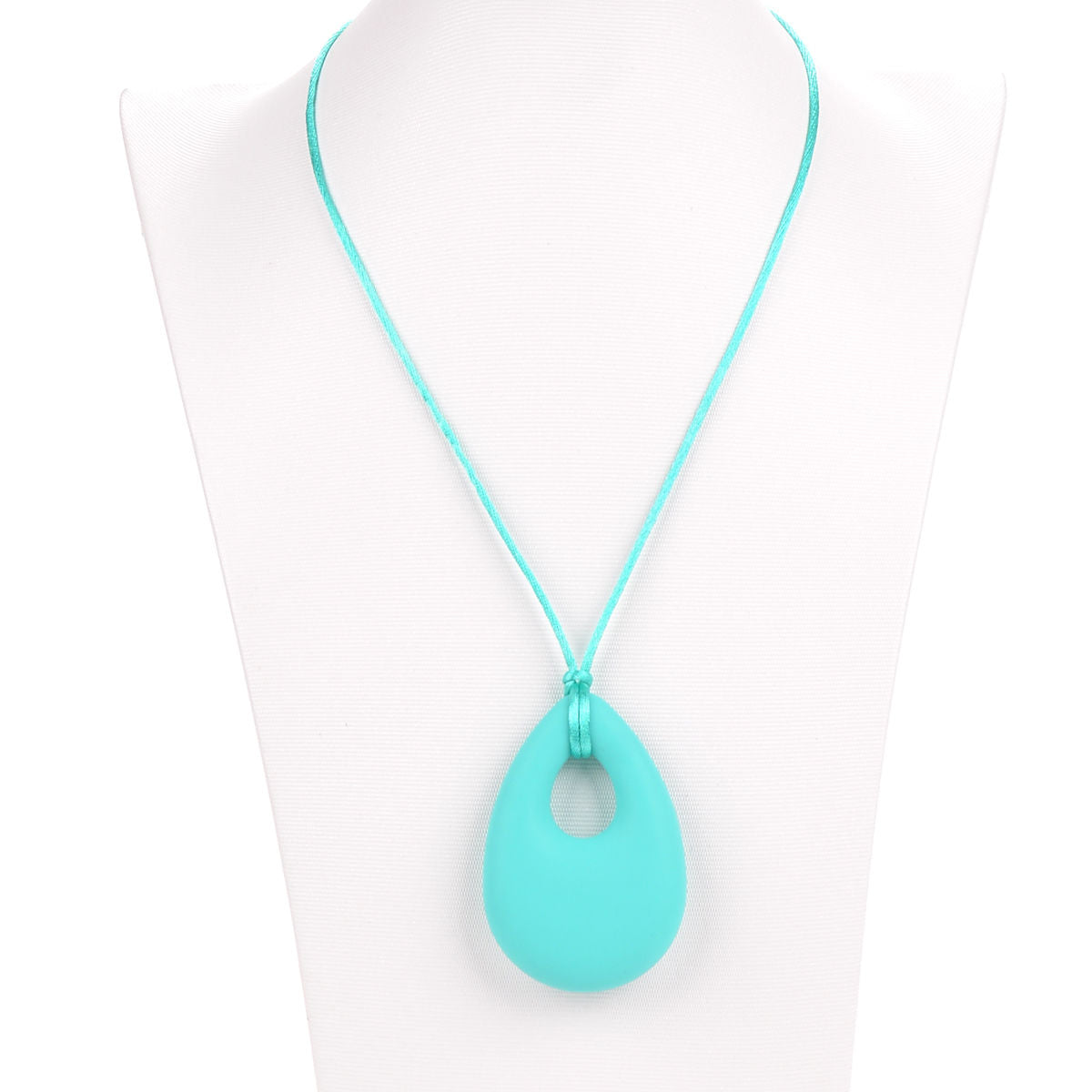 Keeley silicone tear turquoise pendant necklace