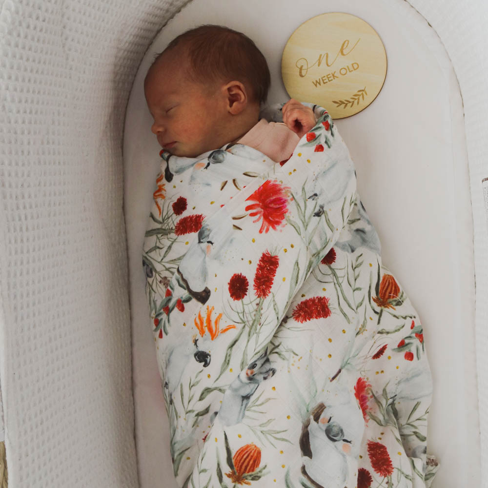 Swaddle Blankets Bamboo Cotton 120cm x 120cm Soft to touch and gentle against the skin. Our muslin cotton blankets are ideal for swaddling, use as a pram cover, nursing cover, burp cloth or play mat. Measuring 120cm x 120cm and made from organic bamboo cotton muslin, these swaddles are breathable and their generous size makes swaddling easy.