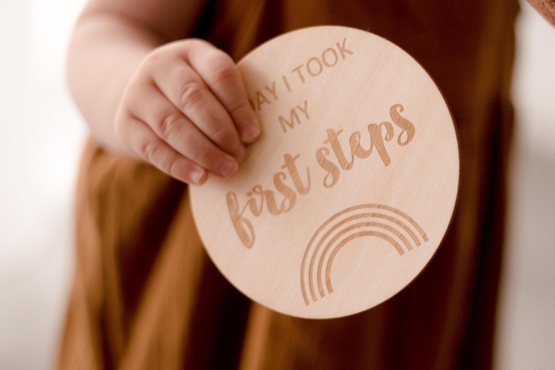 Milestone Discs - I'm New Here to My First wooden wood milestone baby discs