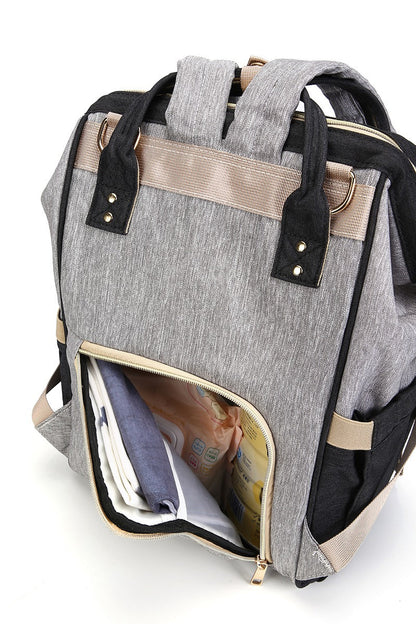 Black and Grey Nappy Bag Backpack Nappy Bag Backpack Grey and Black Australia leather diaper backpack bottle holder afterpay zippay baby essential