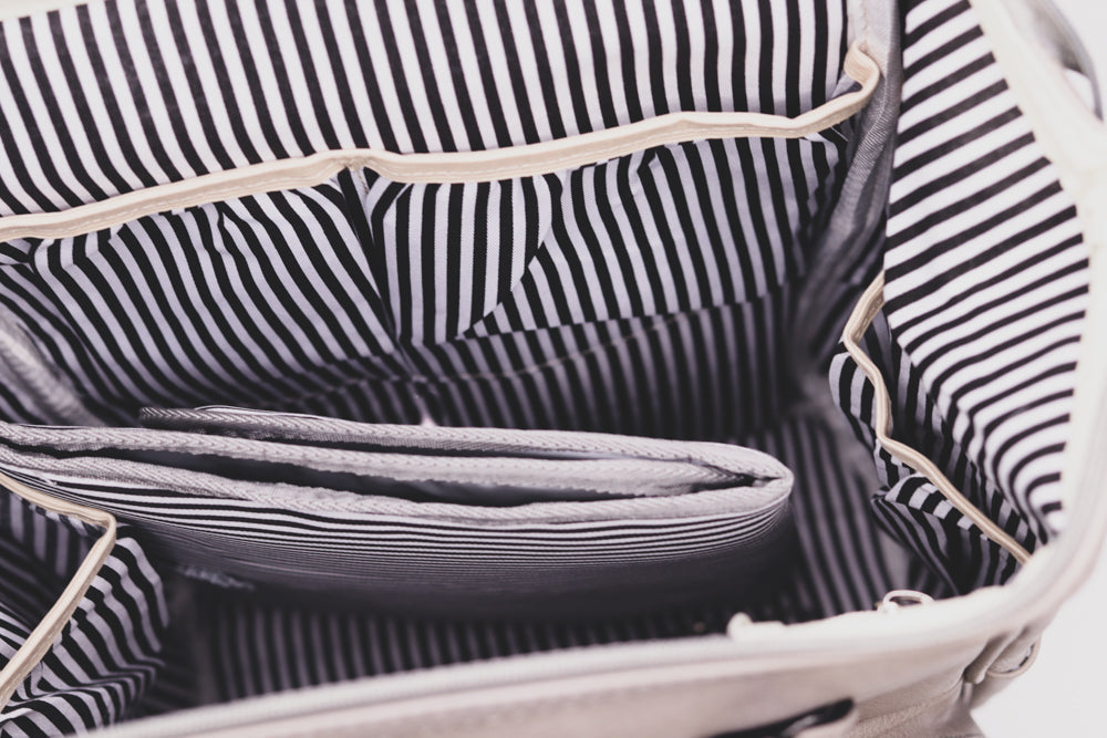 Nappy Bag Backpack Dusty Pink and Grey Essential
