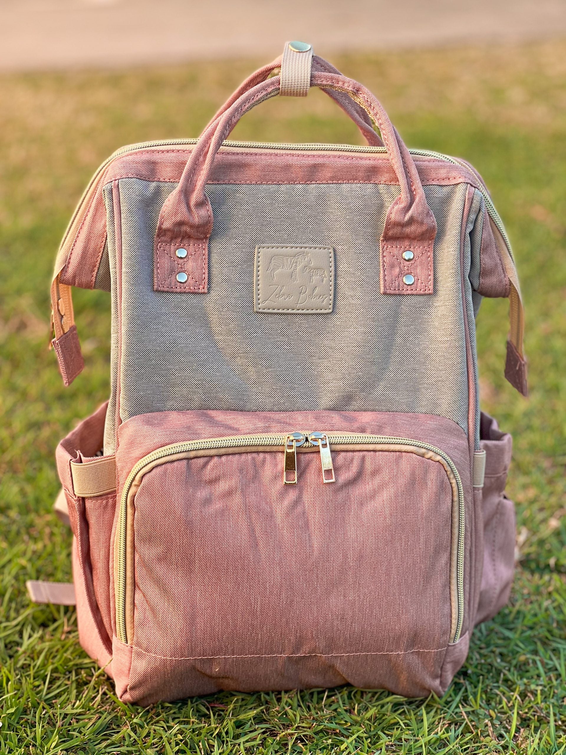 Nappy Bag Backpack pink and grey nappy bag diaper backpack for baby girl Australia warranty