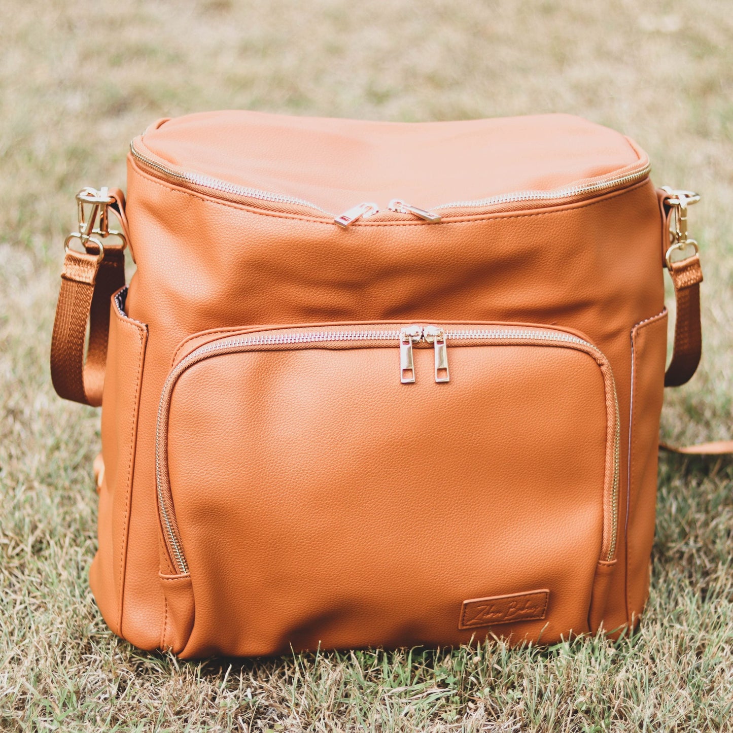 Nappy Bag Backpack Faux Leather Brown