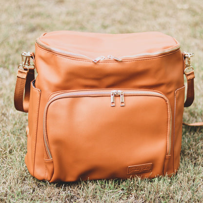 Nappy Bag Backpack Faux Leather Brown