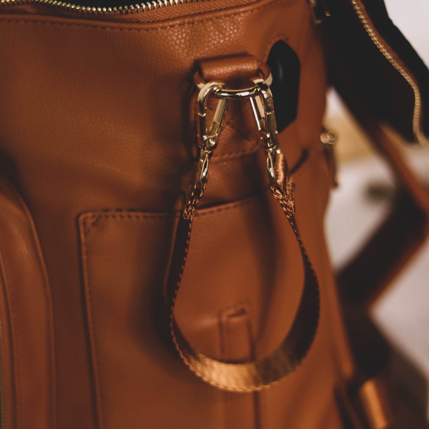 Nappy Bag Backpack Faux Leather Brown