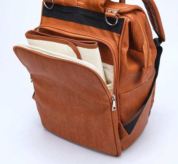 nappy bag backpack faux leather vegan leather pu premium leather Australia baby nappy bag Backpack afterpay express