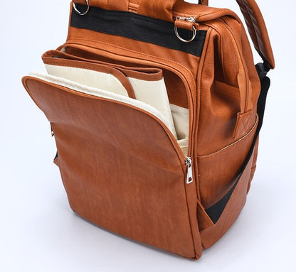 nappy bag backpack faux leather vegan leather pu premium leather Australia baby nappy bag Backpack afterpay express