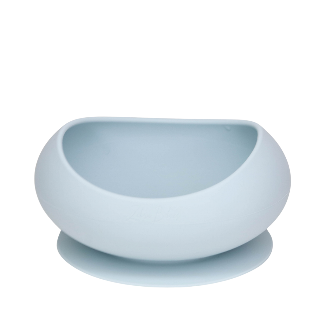 Oval Silicone Suction Bowl - CLEANANCE - Sea Glass