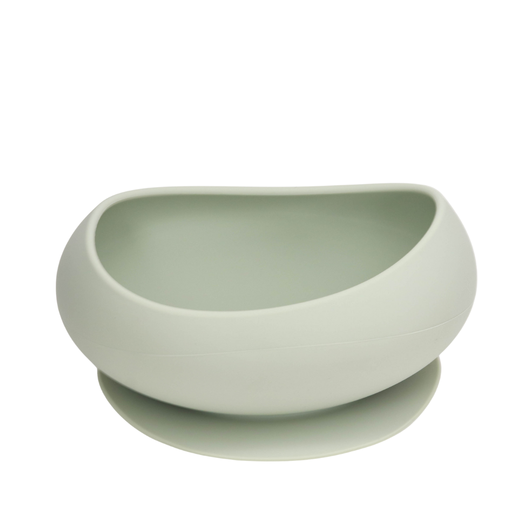Oval Silicone Suction Bowl - CLEANANCE - Subtle Sage