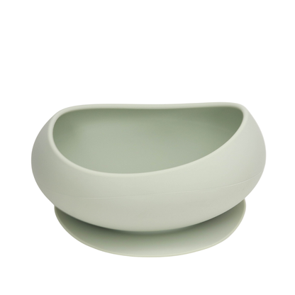Oval Silicone Suction Bowl - CLEANANCE - Subtle Sage