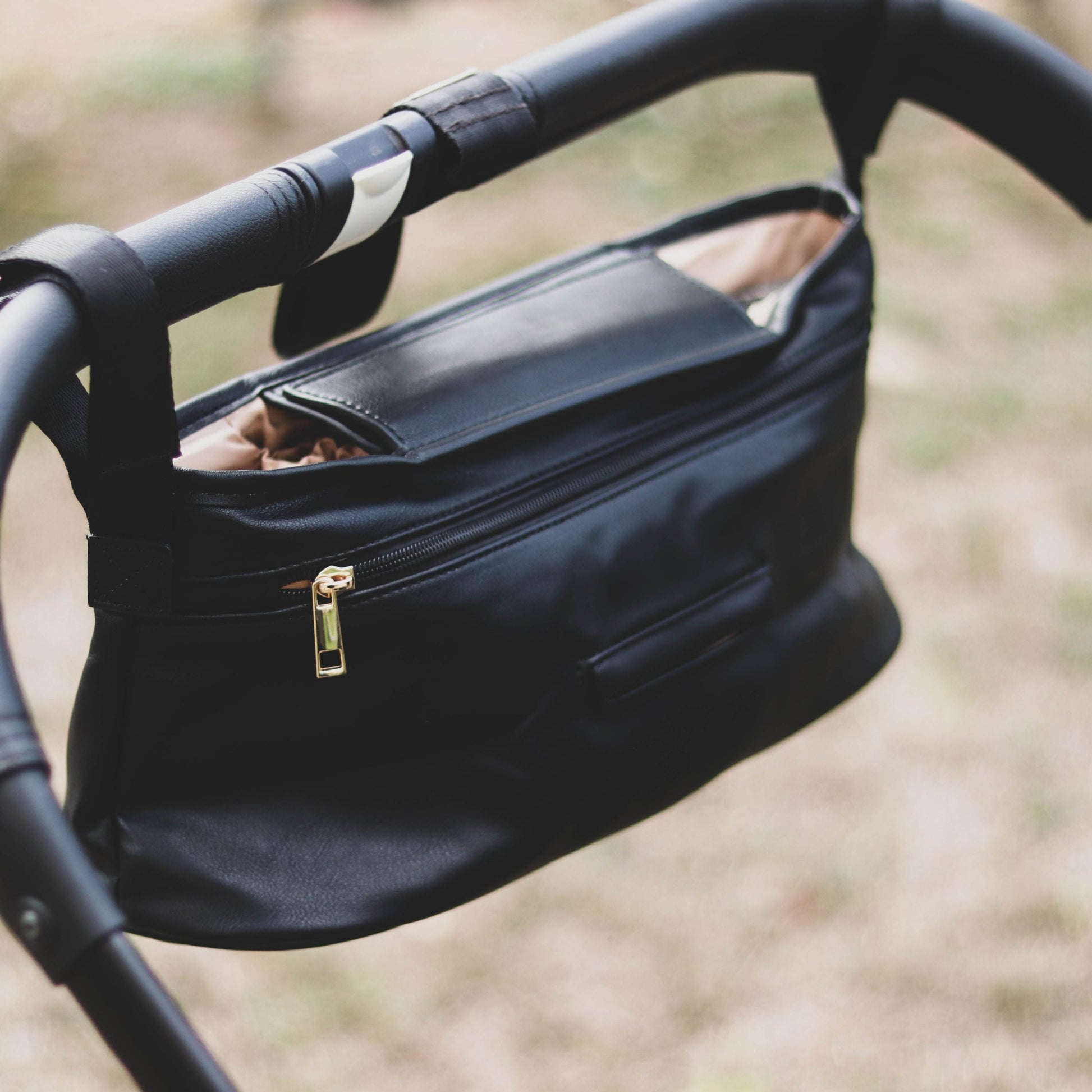 Pram Caddy Organiser Faux Leather - Tan