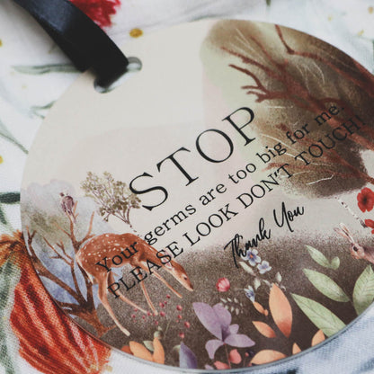 milestone stop germs dics too big for me baby germs pram sign