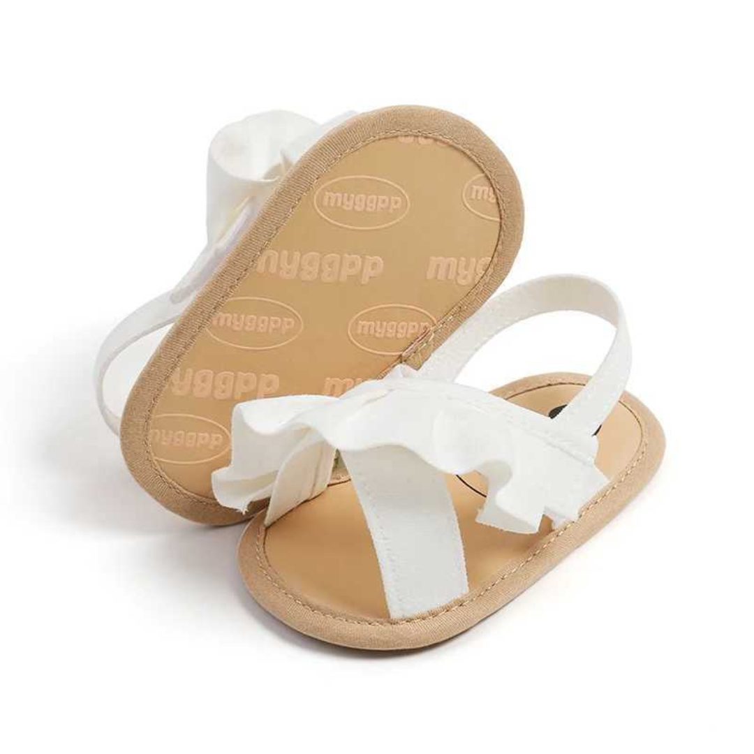 Rosalie Ruffle Baby Shoes White