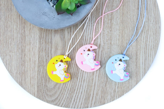 Sensory necklace Junior Silicone Necklace Unicorn Moon Pendant
