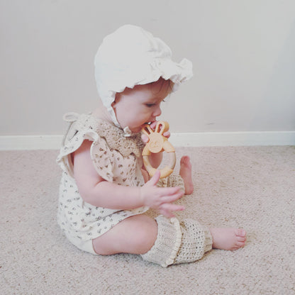 Silicone and Wood Bunny Teether Teething Toy