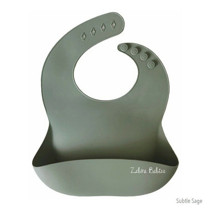 Silicone Bib Scoop Catch Bibs Subtle Sage