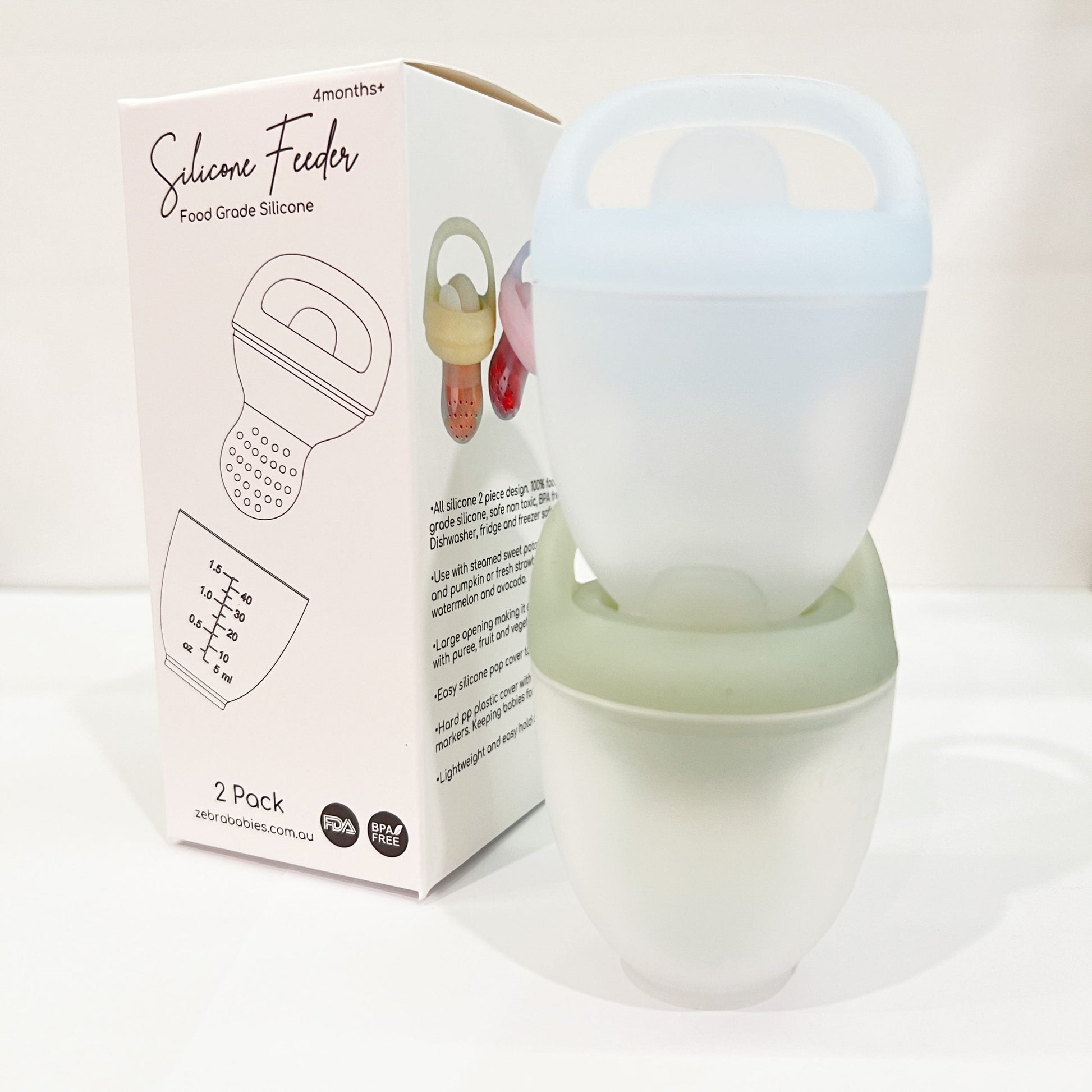 Silicone feeder 2 pack baby silicone feeding pacifier pink blue fruit feeder