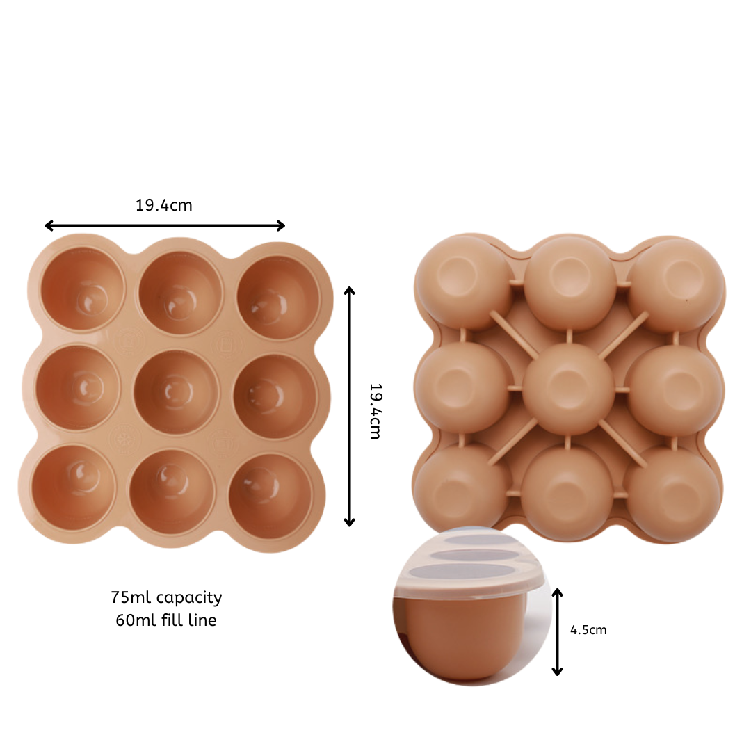 Silicone Feeder Frozen Food Tray – 9 Compartments 60ml