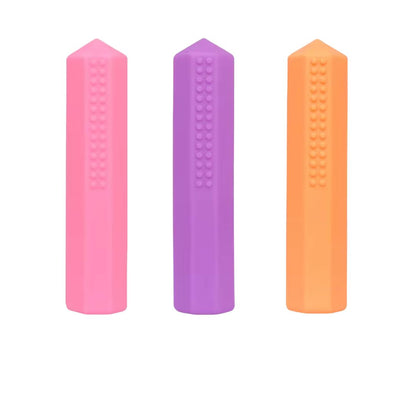 Silicone Sensory Pencil Toppers - Value 3 pack - Gem - Pink Purple Orange
