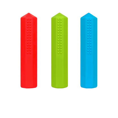 Silicone Sensory Pencil Toppers - Value 3 pack - Gem - Red Green Blue