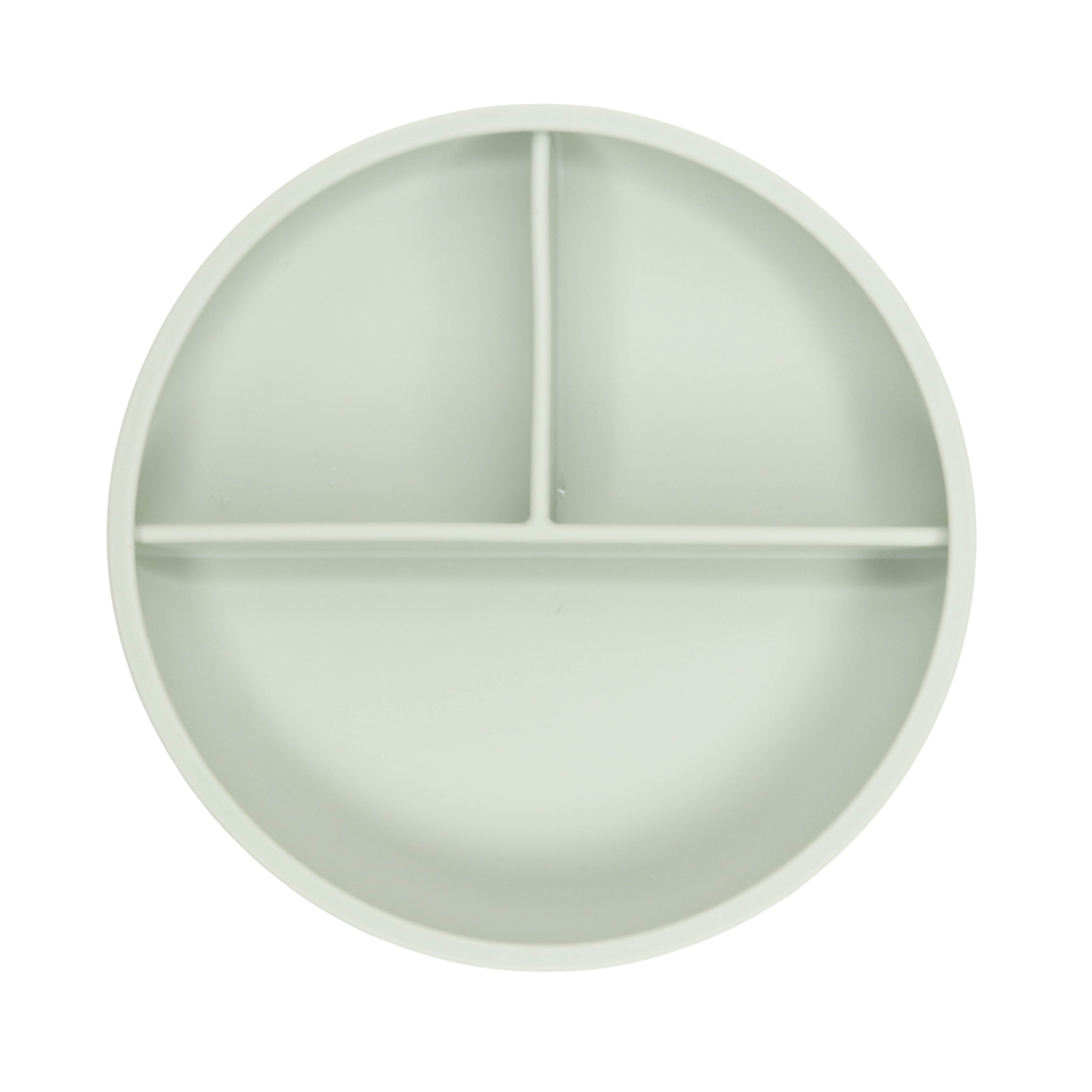 Silicone suction plate with divider - CLEARANCE - Subtle Sage