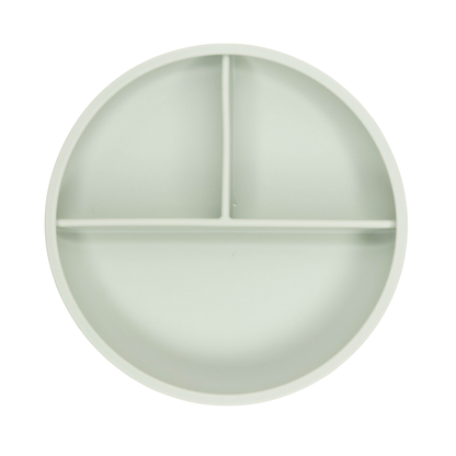 Silicone suction plate with divider - CLEARANCE - Subtle Sage