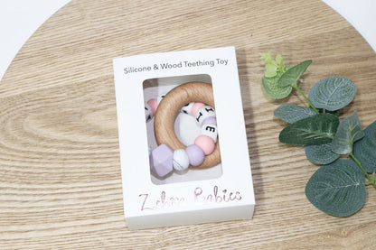 Silicone Wood Teether Personalised teething ring