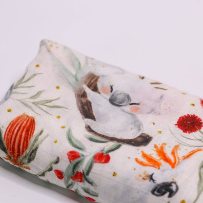 Swaddle Blankets Bamboo Cotton - Australiana baby blanket Australia animals newborn receiving blanket