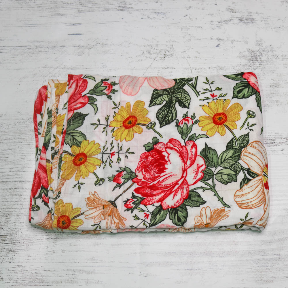 Swaddle blanket Swaddle Baby Blankets Bamboo Cotton 120cm x 120cm Soft to touch and gentle against the skin, our muslin cotton blankets are ideal for swaddling, use as a pram cover, nursing cover, burp cloth or play mat. Measuring 120cm x 120cm and made from organic bamboo cotton muslin, these swaddles are breathable and their generous size makes swaddling easy.