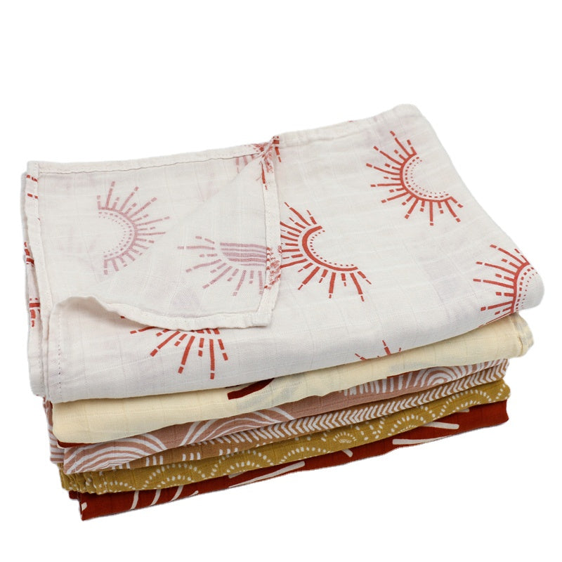 Swaddle blanket Swaddle Baby Blankets Bamboo Cotton 120cm x 120cm Soft to touch and gentle against the skin, our muslin cotton blankets are ideal for swaddling, use as a pram cover, nursing cover, burp cloth or play mat. Measuring 120cm x 120cm and made from organic bamboo cotton muslin, these swaddles are breathable and their generous size makes swaddling easy.