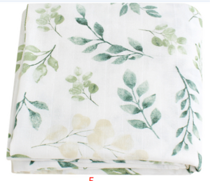 Swaddle Blankets Bamboo Cotton - Water Leaves