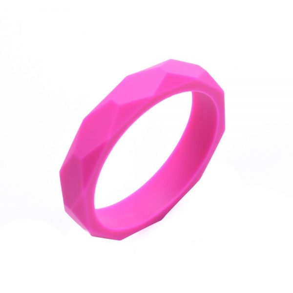 Silicone Teething Bangle Hot Pink