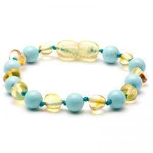 Amber Bracelet Amber teething bracelet with gemstone turquoise amber bracelet australia teething baby