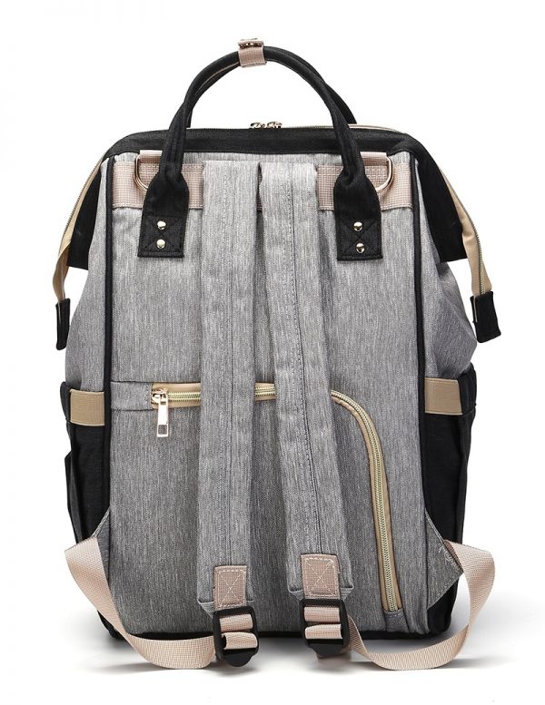 Black and Grey Nappy Bag Backpack Nappy Bag Backpack Grey and Black Australia leather diaper backpack bottle holder afterpay zippay baby essential